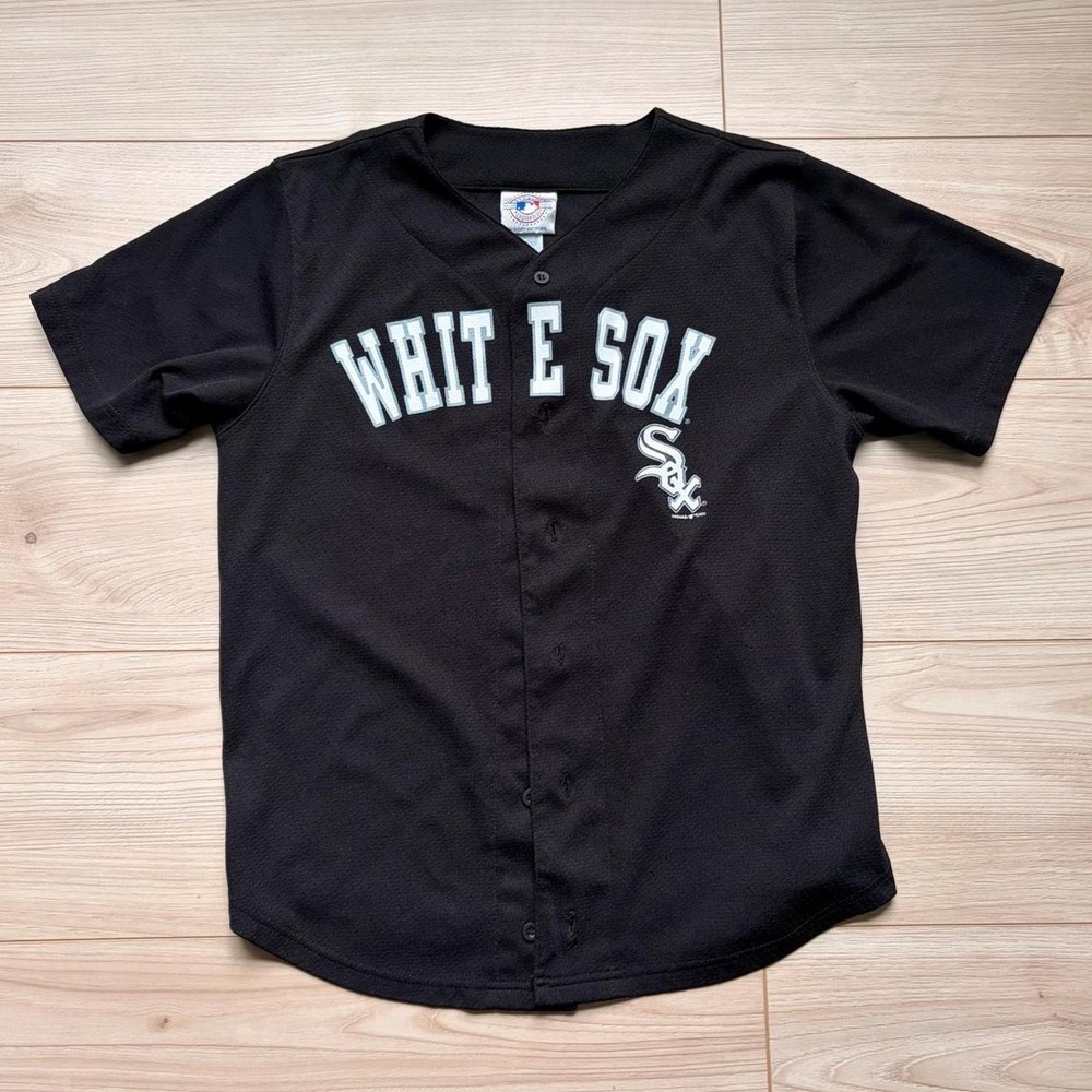 Vintage 2001 Chicago White Sox MLB Baseball Jersey Mighty Mac Black Youth XL 18‎